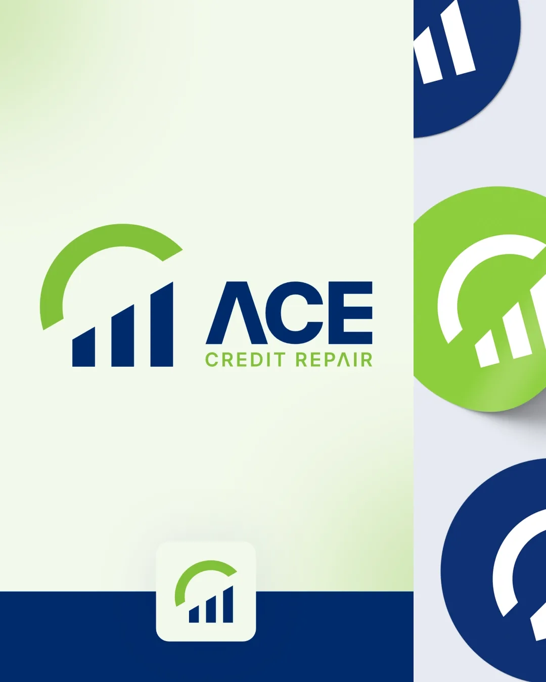Ace Credit Repair mark as an app icon and stickers
