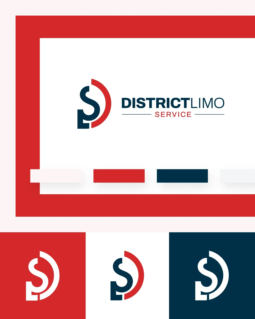 District Limo Service logotype and colour variations