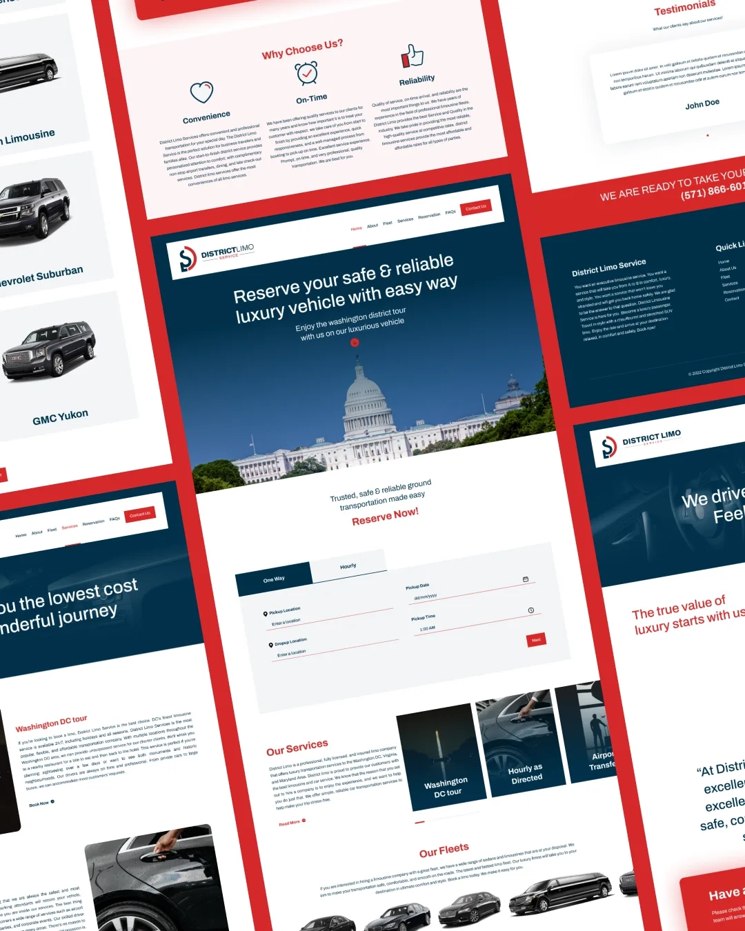 District Limo Service website pages