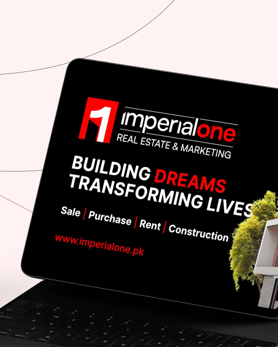 Imperial One campaign creative on a tablet