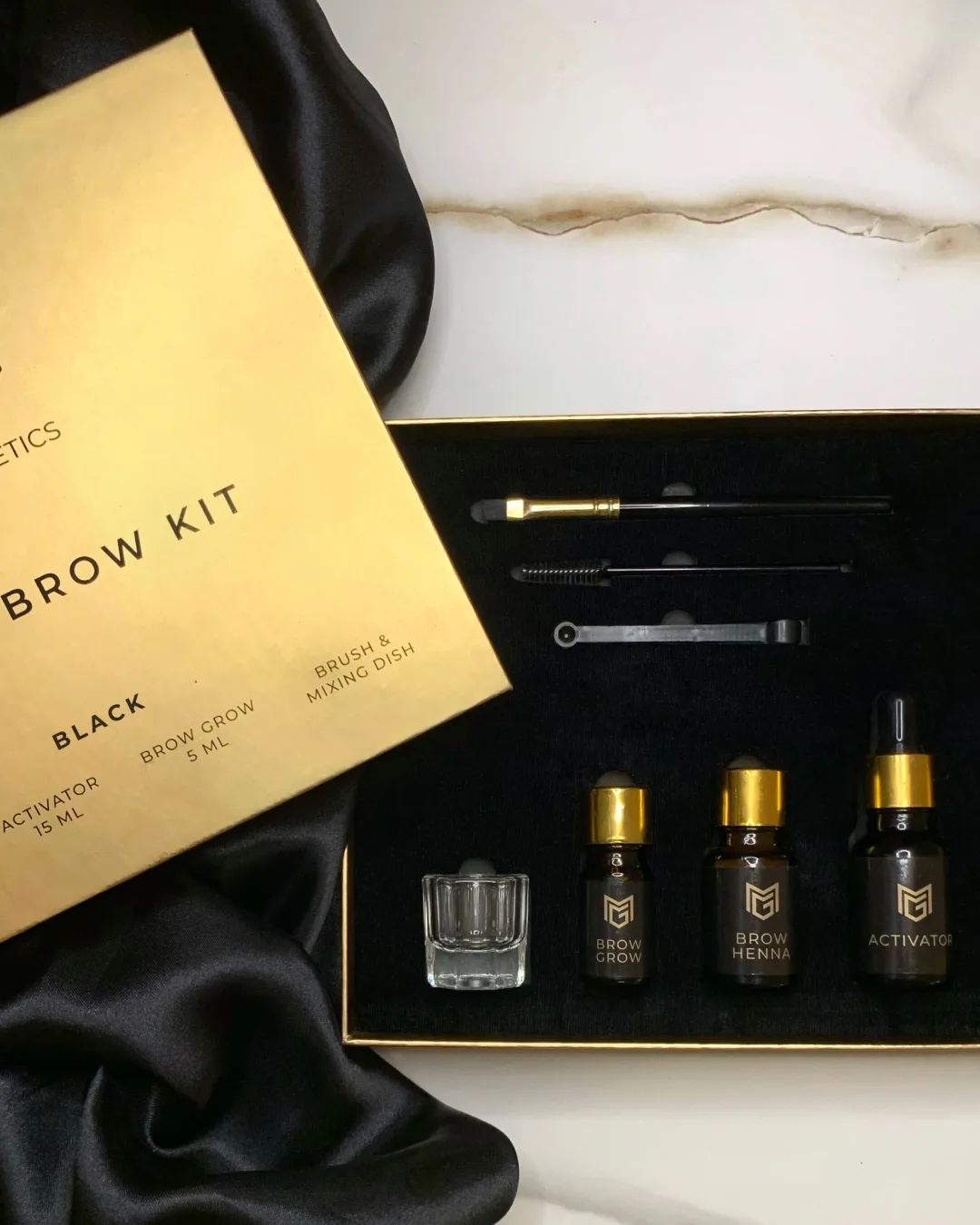 MG Cosmetics henna brow tint kit packaging
