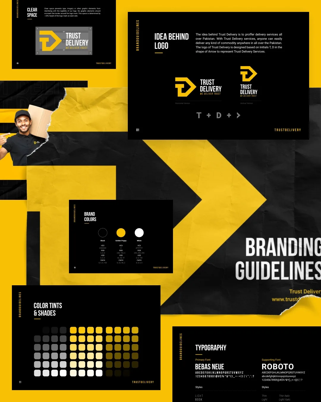 Trust Delivery brand guidelines spread