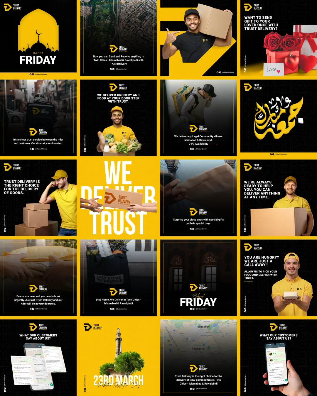 Trust Delivery social media grid